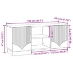 vidaXL TV skrinka Dymový dub 102 x 34,5 x 47 cm Kompozitné drevo – Obrázok 11