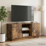 vidaXL TV skrinka Dymový dub 102 x 34,5 x 47 cm Kompozitné drevo – Obrázok 4