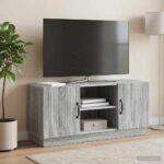 vidaXL TV skrinka Sivá sonoma 102 x 34,5 x 47 cm Kompozitné drevo – Obrázok 4