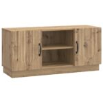 vidaXL TV skrinka Dub artisan 102 x 34,5 x 47 cm Kompozitné drevo – Obrázok 2