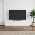 vidaXL TV skrinka Biela 147 x 34,5 x 27 cm Kompozitné drevo