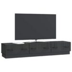 vidaXL TV skrinka Čierna 147 x 34,5 x 27 cm Kompozitné drevo – Obrázok 3