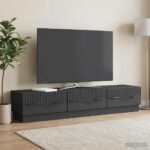 vidaXL TV skrinka Čierna 147 x 34,5 x 27 cm Kompozitné drevo – Obrázok 4