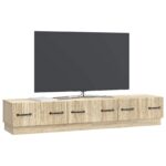 vidaXL TV skrinka Dub sonoma 147 x 34,5 x 27 cm Kompozitné drevo – Obrázok 3