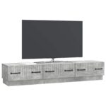 vidaXL TV skrinka Betónovo sivá 147 x 34,5 x 27 cm Kompozitné drevo – Obrázok 3