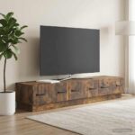 vidaXL TV skrinka Dymový dub 147 x 34,5 x 27 cm Kompozitné drevo