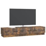 vidaXL TV skrinka Dymový dub 147 x 34,5 x 27 cm Kompozitné drevo – Obrázok 3