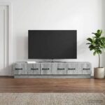 vidaXL TV skrinka Sivá sonoma 147 x 34,5 x 27 cm Kompozitné drevo
