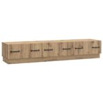 vidaXL TV skrinka Dub artisan 147 x 34,5 x 27 cm Kompozitné drevo – Obrázok 2