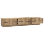 vidaXL TV skrinka Dub artisan 147 x 34,5 x 27 cm Kompozitné drevo – Obrázok 5