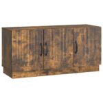 vidaXL TV skrinka Dymový dub 99 x 34,5 x 47 cm Kompozitné drevo – Obrázok 2