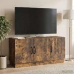 vidaXL TV skrinka Dymový dub 99 x 34,5 x 47 cm Kompozitné drevo – Obrázok 4