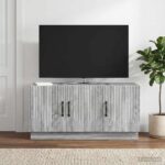 vidaXL TV skrinka Sivá sonoma 99 x 34,5 x 47 cm Kompozitné drevo – Obrázok 4