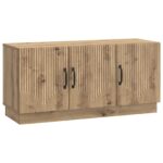 vidaXL TV skrinka Dub artisan 99 x 34,5 x 47 cm Kompozitné drevo – Obrázok 2