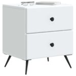 vidaXL Nočný stolík Biela 43 x 34,5 x 47,5 cm Kompozitné drevo – Obrázok 2