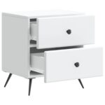 vidaXL Nočný stolík Biela 43 x 34,5 x 47,5 cm Kompozitné drevo – Obrázok 3