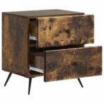 vidaXL Nočný stolík Dymový dub 43 x 34,5 x 47,5 cm Kompozitné drevo – Obrázok 3