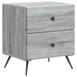 vidaXL Nočný stolík so zásuvkou 2 pcs Sivá sonoma 43 x 34,5 x 47,5 cm – Obrázok 3