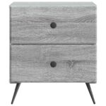 vidaXL Nočný stolík so zásuvkou 2 pcs Sivá sonoma 43 x 34,5 x 47,5 cm – Obrázok 5