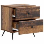 vidaXL Nočný stolík Staré drevo 43 x 34,5 x 47,5 cm Kompozitné drevo – Obrázok 3