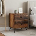 vidaXL Nočný stolík so zásuvkou 2 pcs Staré drevo 43 x 34,5 x 47,5 cm