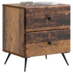 vidaXL Nočný stolík so zásuvkou 2 pcs Staré drevo 43 x 34,5 x 47,5 cm – Obrázok 2