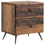 vidaXL Nočný stolík so zásuvkou 2 pcs Staré drevo 43 x 34,5 x 47,5 cm – Obrázok 3