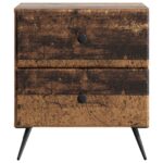 vidaXL Nočný stolík so zásuvkou 2 pcs Staré drevo 43 x 34,5 x 47,5 cm – Obrázok 5