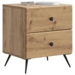 vidaXL Nočný stolík so zásuvkou 2 pcs Dub artisan 43 x 34,5 x 47,5 cm – Obrázok 2
