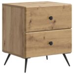 vidaXL Nočný stolík so zásuvkou 2 pcs Dub artisan 43 x 34,5 x 47,5 cm – Obrázok 3