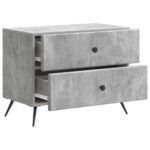vidaXL Nočný stolík Betónovo sivá 62 x 34,5 x 47,5 cm Kompozitné drevo – Obrázok 3