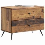 vidaXL Nočný stolík Staré drevo 62 x 34,5 x 47,5 cm Kompozitné drevo – Obrázok 2