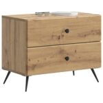 vidaXL Nočný stolík Dub artisan 62 x 34,5 x 47,5 cm Kompozitné drevo – Obrázok 2