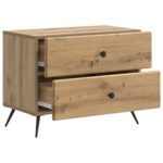 vidaXL Nočný stolík Dub artisan 62 x 34,5 x 47,5 cm Kompozitné drevo – Obrázok 3
