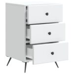 vidaXL Nočný stolík Biela 43 x 41 x 66,5 cm Kompozitné drevo – Obrázok 3