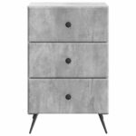 vidaXL Nočný stolík Betónovo sivá 43 x 41 x 66,5 cm Kompozitné drevo – Obrázok 4