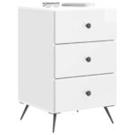 vidaXL Nočný stolík Biela s vysokým leskom 43 x 41 x 66,5 cm – Obrázok 2
