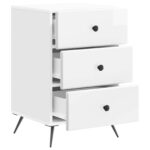 vidaXL Nočný stolík Biela s vysokým leskom 43 x 41 x 66,5 cm – Obrázok 3
