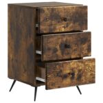 vidaXL Nočný stolík Dymový dub 43 x 41 x 66,5 cm Kompozitné drevo – Obrázok 3
