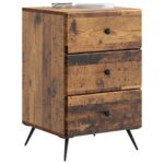 vidaXL Nočný stolík Staré drevo 43 x 41 x 66,5 cm Kompozitné drevo – Obrázok 2