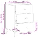 vidaXL Nočný stolík Staré drevo 43 x 41 x 66,5 cm Kompozitné drevo – Obrázok 9