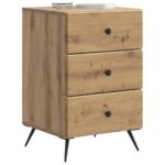 vidaXL Nočný stolík Dub artisan 43 x 41 x 66,5 cm Kompozitné drevo – Obrázok 2