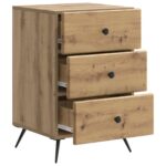 vidaXL Nočný stolík Dub artisan 43 x 41 x 66,5 cm Kompozitné drevo – Obrázok 3