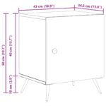vidaXL Nočný stolík Biela 43 x 34,5 x 50 cm Kompozitné drevo – Obrázok 10