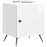 vidaXL Nočný stolík Biela s vysokým leskom 43 x 34,5 x 50 cm – Obrázok 2