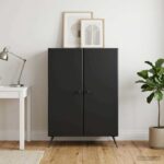 vidaXL Servírovacia skriňa Čierna 66 x 34,5 x 90 cm Kompozitné drevo – Obrázok 4