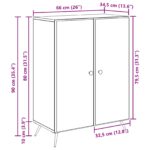vidaXL Servírovacia skriňa Dymový dub 66 x 34,5 x 90 cm – Obrázok 11