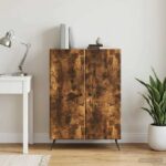 vidaXL Servírovacia skriňa Dymový dub 66 x 34,5 x 90 cm – Obrázok 4