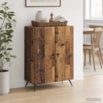 vidaXL Servírovacia skriňa Staré drevo 66 x 34,5 x 90 cm