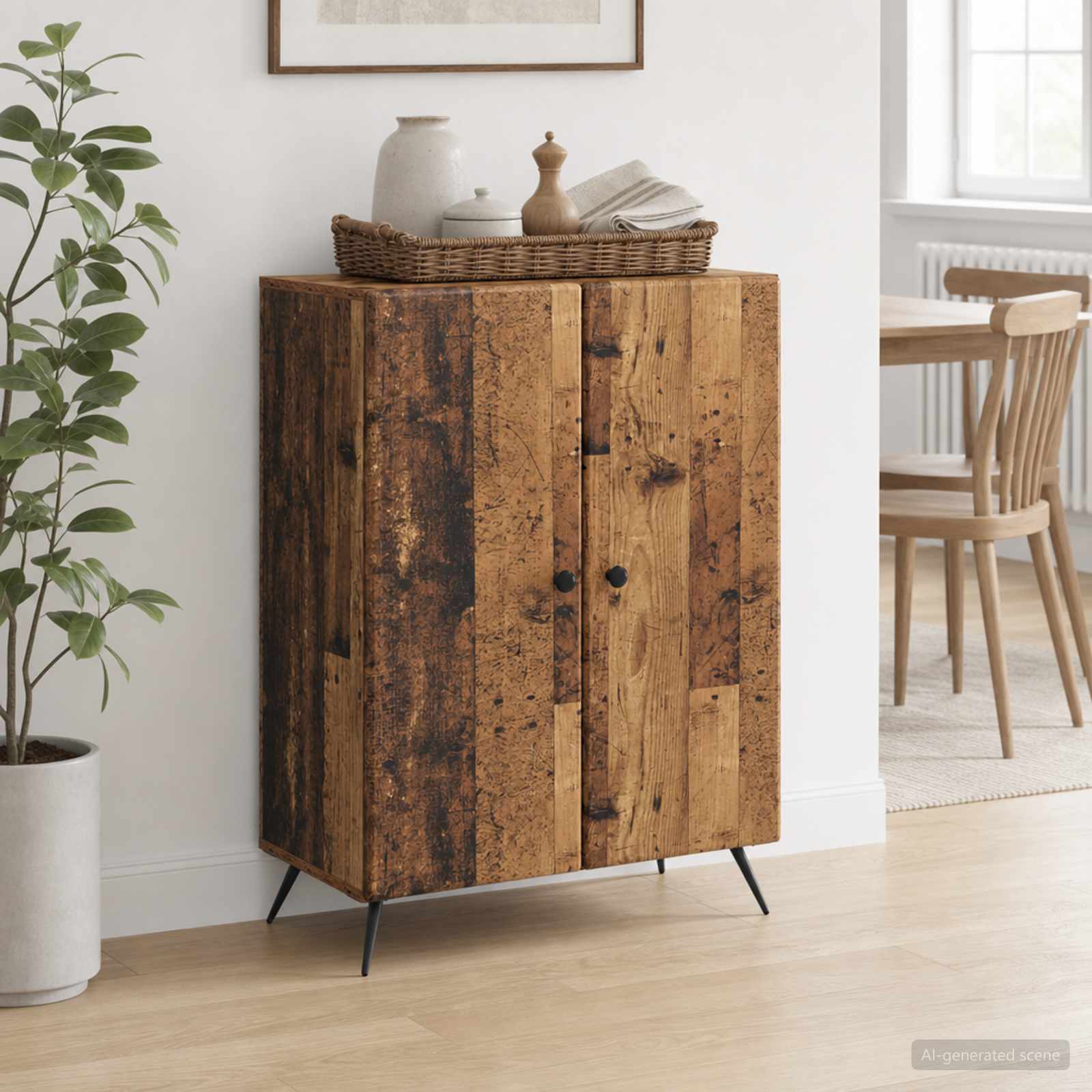 895513_1.jpg vidaXL Servírovacia skriňa Staré drevo 66 x 34,5 x 90 cm – Obrázok 1